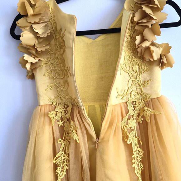 Trish Scully Child Bianca Dress - SUNFLOWER - Size 7 - Picture 7 of 13